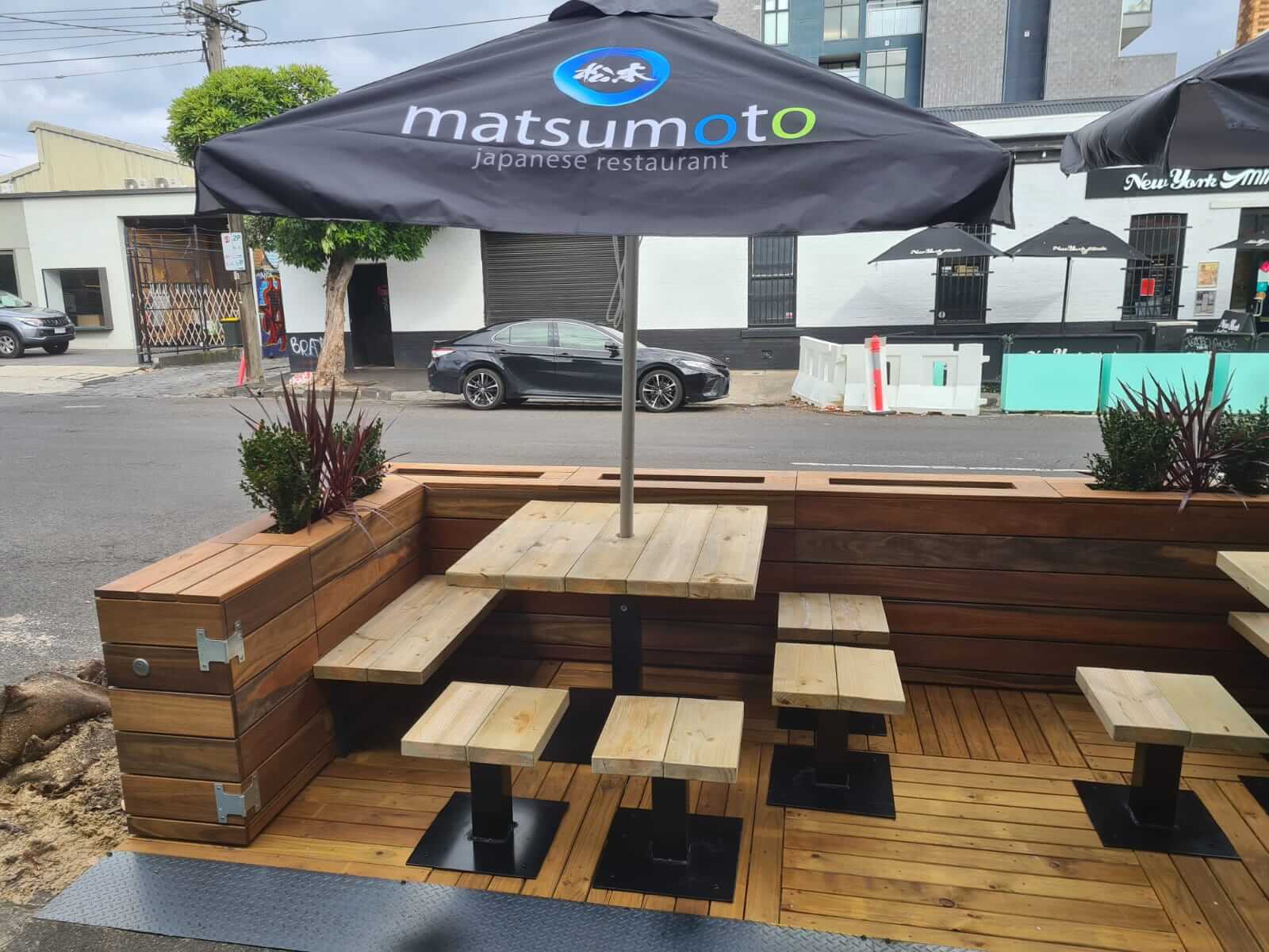 Matsumoto Parklet with Fixed Furniture
